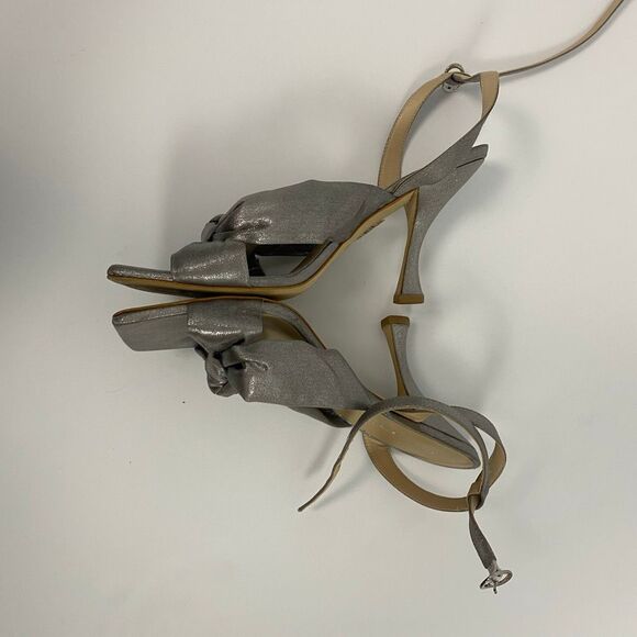 STUART WEITZMAN PLAYA SILVER ANKLE STRAP HIGH HEEL SANDAL - Picture 7 of 10